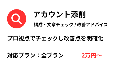 オプション（アカウント添削）