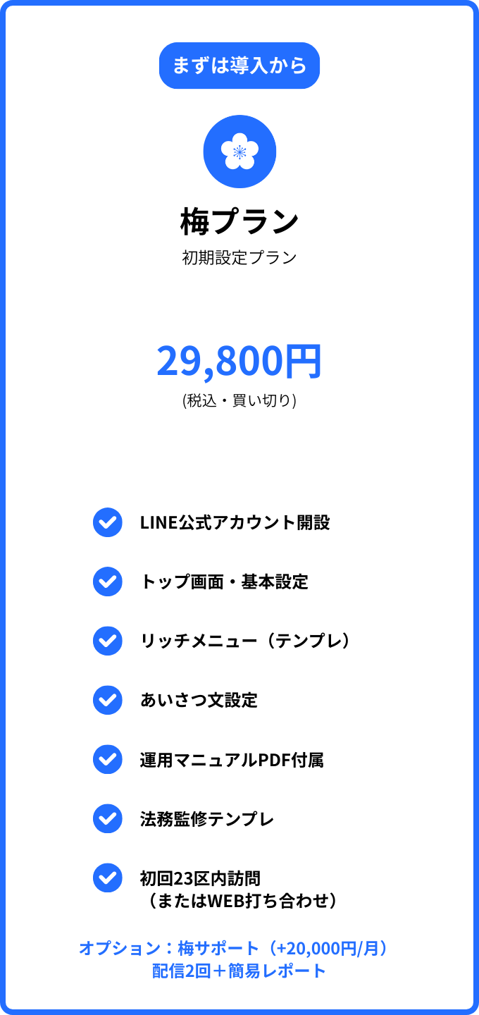Lビズアップ　料金プラン（梅プラン）　PC版